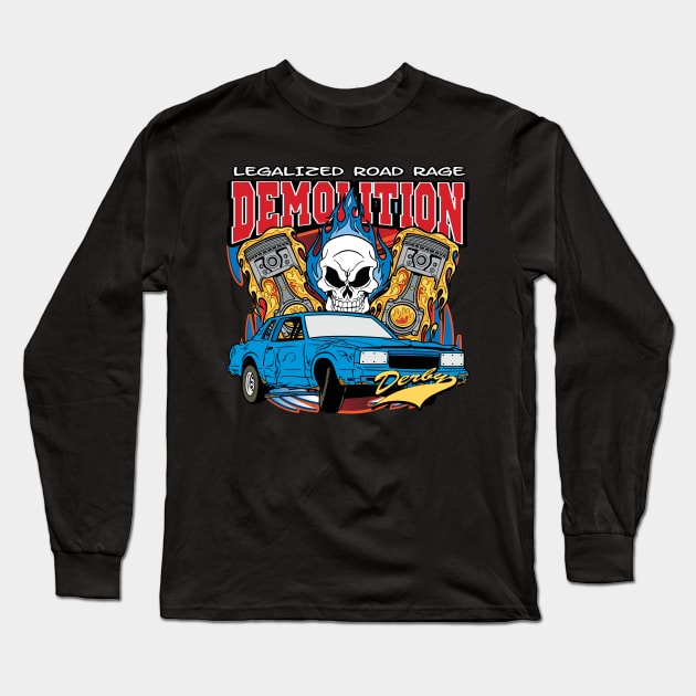 Demolition Derby Racing Long Sleeve T-Shirt by RadStar